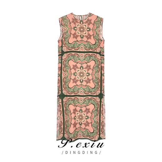 PanYiXiu/潘依绣【南风里】真-丝-浪漫复古茶歇无袖连衣裙W-61349 商品图0