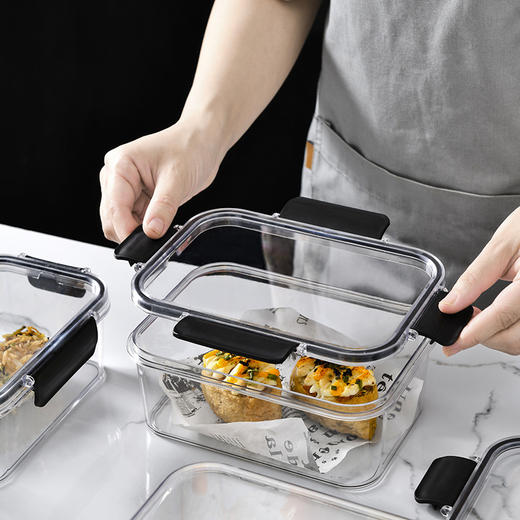 「三款尺寸！密封款」厨房冰箱保鲜盒食物密封PET材质蔬菜水果收纳盒带盖盒 商品图0