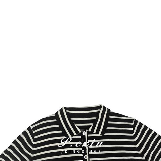 03-4潘依绣丁丁宠粉夏季宽松简约气质显瘦针织Polo领短袖T恤 ZZ0177 商品图2