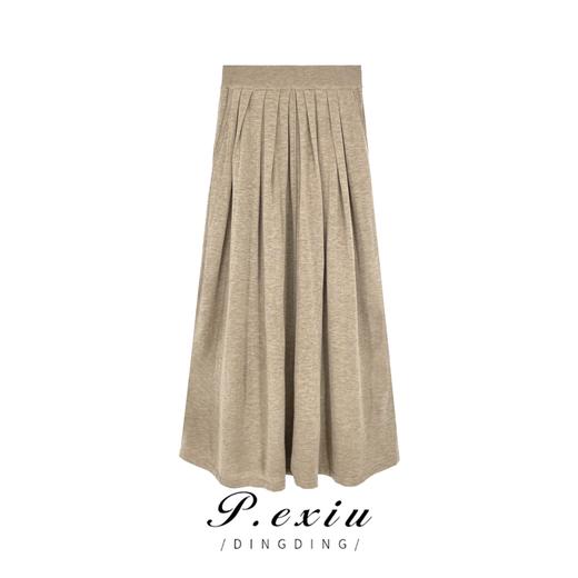 03-4潘依绣丁丁宠粉PanYiXiu/潘依绣秋冬新款韩系松紧腰显瘦百褶裙针织半身裙 ZZ0239 商品图0