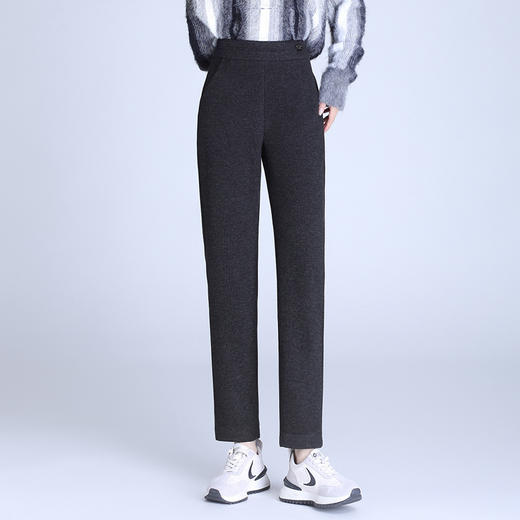 MYX-XS-6033-Y羊毛裤时尚女装毛呢裤高腰休闲裤厚款小脚裤时尚气质哈伦裤 商品图0