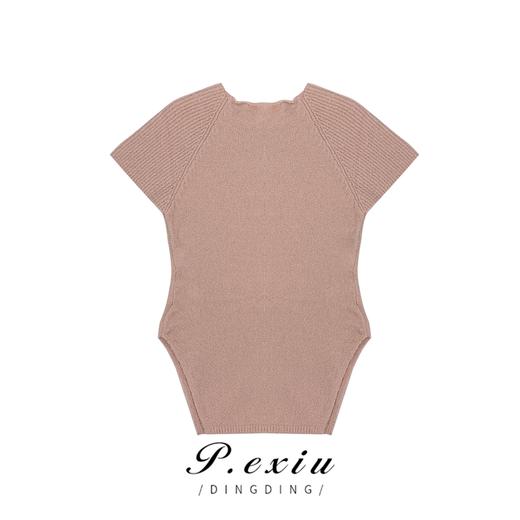 04-3潘依绣丁丁宠粉【现货】0227 纯色简约百搭半袖针织套头上衣 Z1272 商品图1