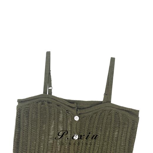 【现货】0608 夏季时髦随性修身镂空针织吊带连衣裙 Q05061 商品图2