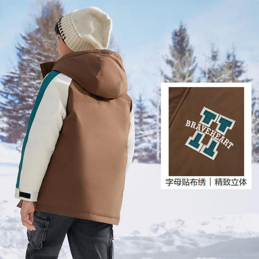 巴拉巴拉儿童羽绒服冬季新款保暖中大童男童外套潮流插肩袖 商品图3