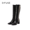 Dfuse迪芙斯冬季新款百搭弹力及膝高靴瘦瘦靴高跟长靴DF34117049 商品缩略图8