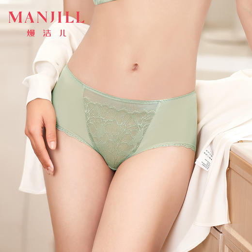 熳洁儿 商场同款女士内裤蕾丝中低腰配套内裤不夹臀23702230 商品图0