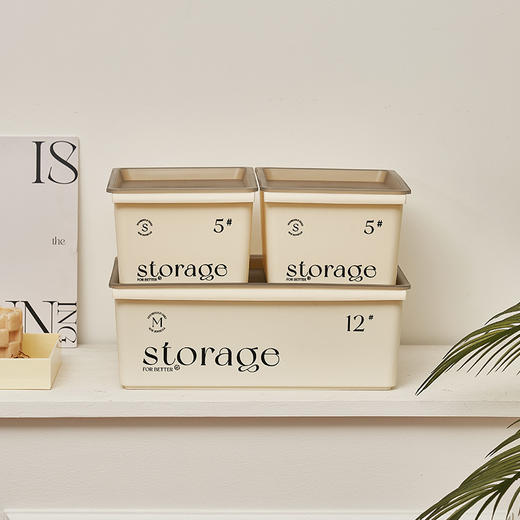 「ins奶油风！三款尺寸」奶油风收纳盒可叠加玩具零食整理筐衣服衣物收纳箱桌面储物盒带盖 商品图3