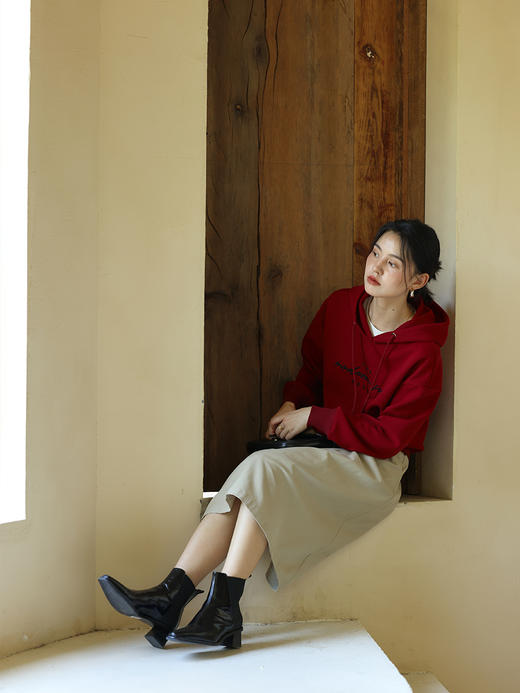 HeyDress原创刺绣印花卫衣女秋冬宽松休闲连帽上衣套头慵懒帽衫 商品图2