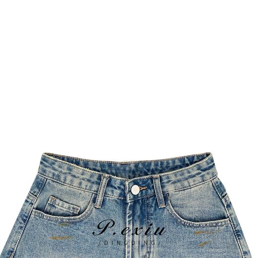 03-5潘依绣丁丁宠粉PanYiXiu/潘依绣夏季新款毛边休闲百搭潮流时尚牛仔短裤 D5913 商品图2