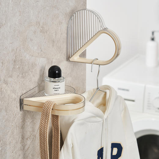 「三色可选！颜值派」卫生间置物架衣架收纳免打孔壁挂衣架收纳整理洗衣机侧面收纳 商品图1