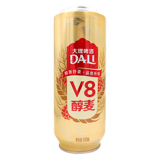 大理啤酒V8醇麦【500ml*1罐】昆明华狮（未成年人请勿购买） 商品图1