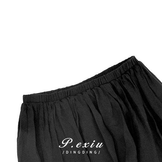 03-4潘依绣丁丁宠粉【现货】0412 PanYiXiu/潘依绣天-丝-麻-料-高级感松紧腰毛边半身裙 20872T-1 商品图2