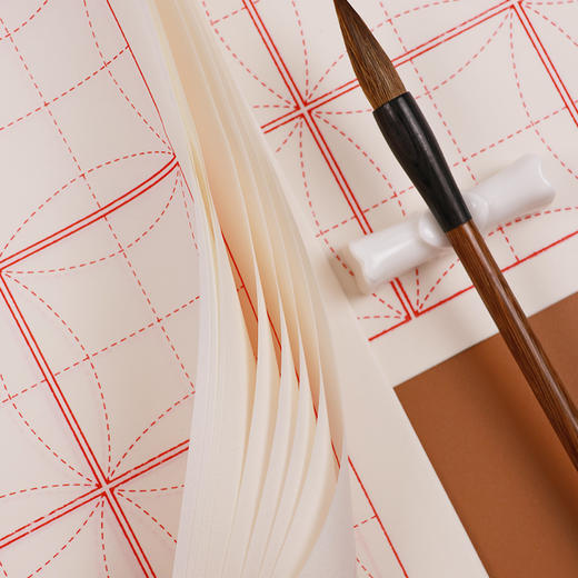 【庆学堂】欧阳通楷书专用格宣纸  书法专用宣纸  半生熟  50张/包 商品图2