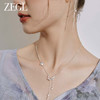 ZEGL设计师月桂女神系列星月流苏925银项链女月光石中秋节锁骨链 商品缩略图4