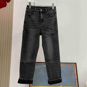 01-1 潘依绣丁丁宠粉【今日新品】定制加绒黑灰色牛仔裤  D5240