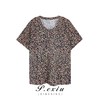 03-4潘依绣丁丁宠粉潘依绣夏季新款豹纹时尚休闲宽松显瘦短袖T恤 Q17180 商品缩略图0