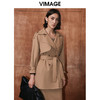 VIMAGE纬漫纪冬季新款时尚洋气经典翻驳领英伦风风衣外套V2004601 商品缩略图2