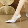 优雅蛇纹拼色，气质尖头浅口单鞋CX3202 商品缩略图3