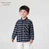 马克珍妮秋装新款 男童学院风纯棉格纹衬衫 儿童衬衣231839 商品缩略图1