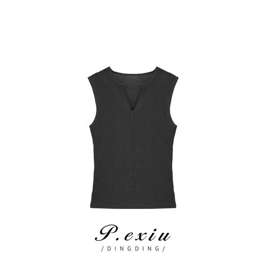PanYiXiu/潘依绣秋季新款气质修身显瘦V领无袖针织背心 ZZ0250 商品图1