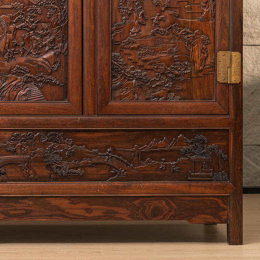 清 红木高浮雕人物故事四件柜 商品图3