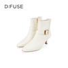 Dfuse迪芙斯冬季新款复古短靴细高跟踝靴加绒加厚DF34116016/DF34118016 商品缩略图9