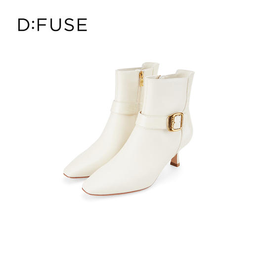 Dfuse迪芙斯冬季新款复古短靴细高跟踝靴加绒加厚DF34116016/DF34118016 商品图9