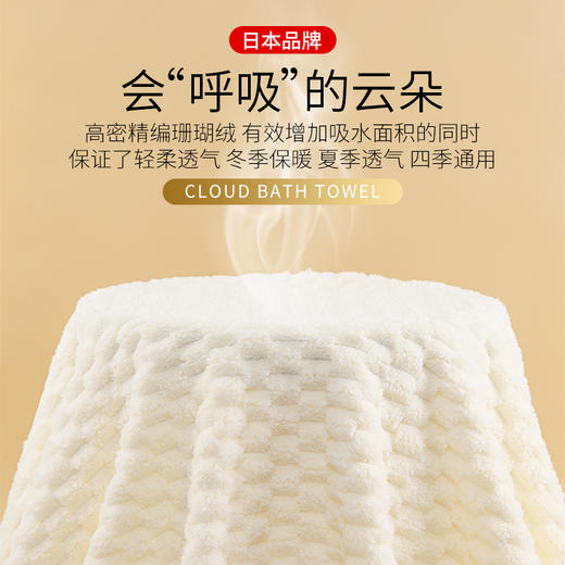 日本 Worldlife和匠 云朵浴巾 加厚材质 超大吸水力 商品图3