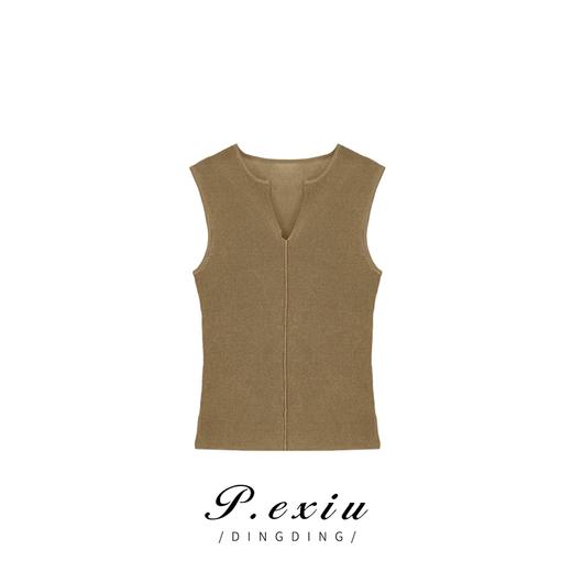 PanYiXiu/潘依绣秋季新款气质修身显瘦V领无袖针织背心 ZZ0250 商品图0