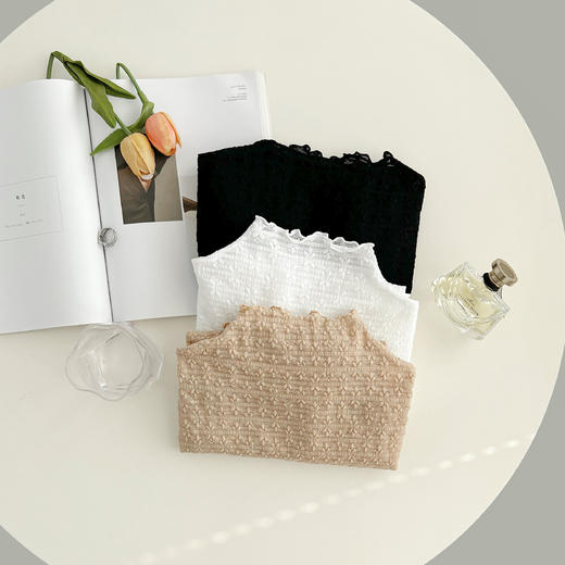 老米优品/小仙女的蕾丝衫《温柔泡泡蕾丝仙气打底衫》精美的小树叶花型无比治愈~~亲肤弹力好。T230907B 商品图0