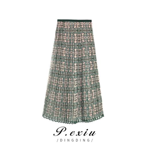 04-3潘依绣丁丁宠粉PanYiXiu/潘依绣【花晨月夕】复古气质百褶半身裙W-61350 商品图0