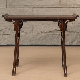 清 红木夹头榫如意云纹翘头案