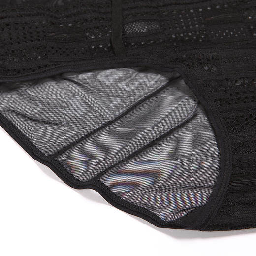 都市丽人基础系列纯色蕾丝网布三角女士内裤新年本命年红品中腰三角裤LK32D9 商品图5