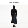 lost in echo设计师品牌阔肩开衩收腰不规则拼接A型卫衣连衣裙女 商品缩略图4