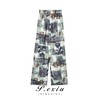 03-5潘依绣丁丁宠粉PanYiXiu/潘依绣【蝶恋花】夏季水墨印花松紧腰直筒休闲裤WH23071 商品缩略图1