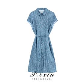 04-1潘依绣丁丁宠粉【蓝风铃】夏季新款优雅气质显瘦连衣裙 20945T