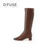 Dfuse迪芙斯冬季新款摩登弹力及膝瘦瘦靴高跟长靴DF34117043 商品缩略图4