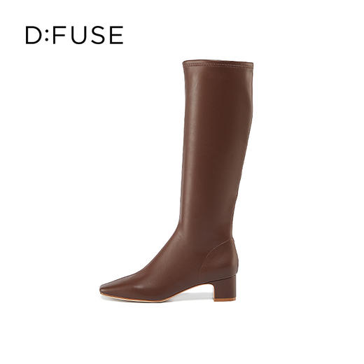 Dfuse迪芙斯冬季新款摩登弹力及膝瘦瘦靴高跟长靴DF34117043 商品图4