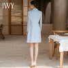 IWY/秋冬款长袖西装连衣裙女气质显白蓝色职业裙美容院上班工作服Q1019 商品缩略图4
