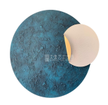 悦珑湾客厅手绘肌理金属喷色装饰画