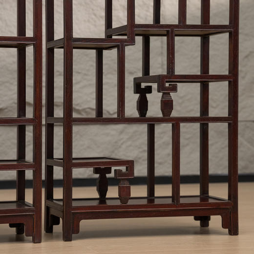 清 红木博古架摆件（一对） 商品图2