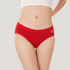 都市丽人基础系列棉质高腰平角女士内裤新年本命年红品LK35K7 商品缩略图1