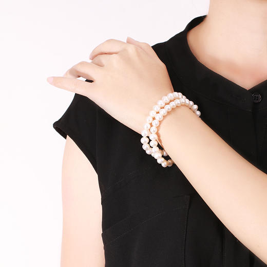 美裕 淡水珍珠花样手链  6.5-7.5mm白 双排 103397 商品图3