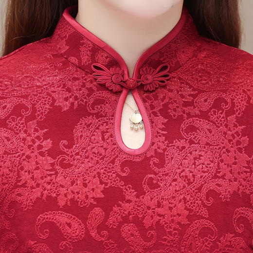 QYM HJY9713-Y复古旗袍裙时尚气质提花裙 商品图3