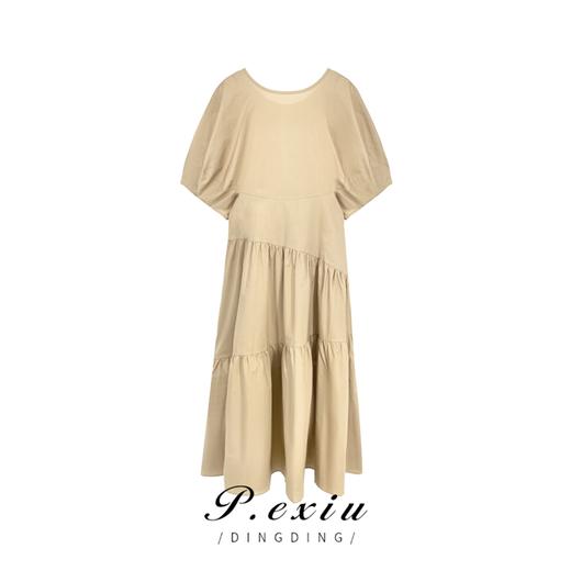 08-2 潘依绣丁丁宠粉夏季新款设计感拼接时尚气质显瘦短袖连衣裙 K5571 商品图1