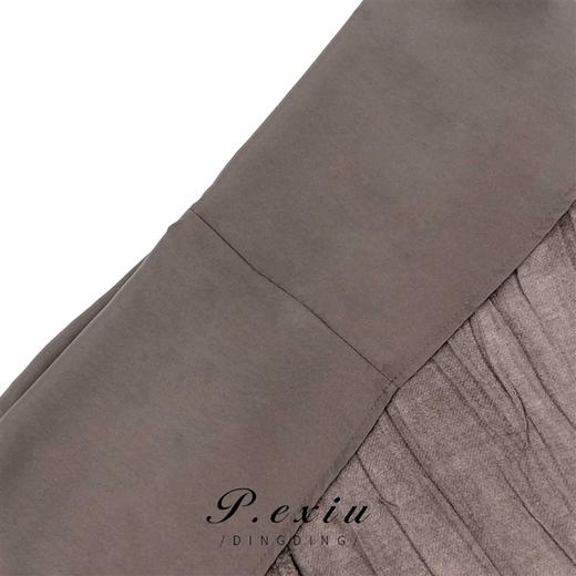 03-3潘依绣丁丁宠粉夏季新款高级感炒色压褶显瘦气质短袖连衣裙 K71257 商品图2