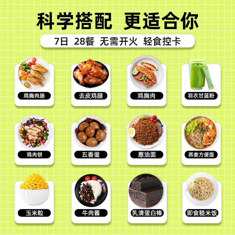 7天全餐代餐健身饱腹零食干粗粮午餐晚餐轻食控卡昔日印象