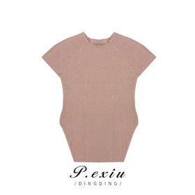 04-3潘依绣丁丁宠粉【现货】0227 纯色简约百搭半袖针织套头上衣 Z1272