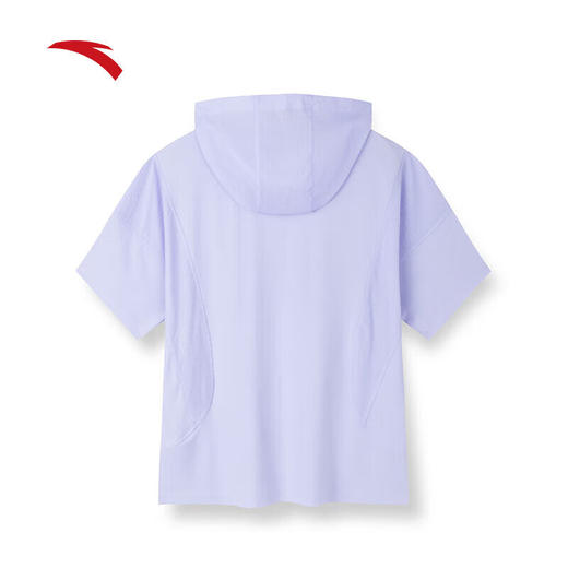 安踏运动短T2023夏季女子针织连帽短T短袖外套防晒跑步旅行 商品图6