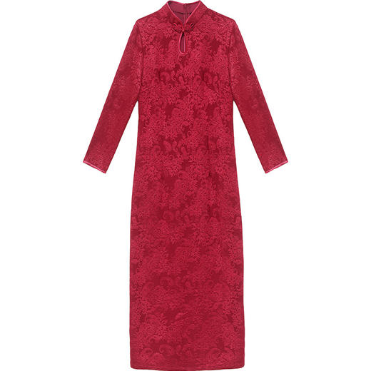 QYM HJY9713-Y复古旗袍裙时尚气质提花裙 商品图4